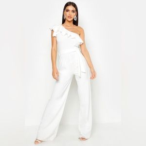 White, One-Shoulder Jumpsuit